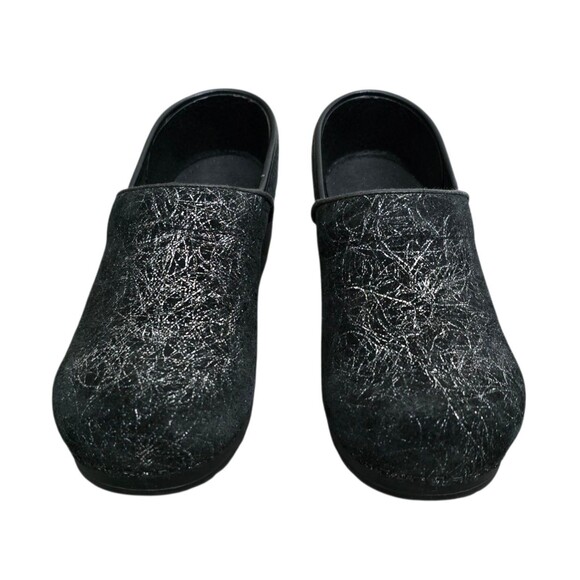Sanita Clog Shoes Womens Size EU 38 US Size 7 - 7.5 Black Silver Suede - Picture 9 of 9